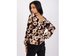 Italia Moda Felpa Da Donna Con Cappuccio Helairad Nero-Beige Universale