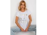 Rue Paris T-Shirt Stampata Da Donna Igraithi Bianco L/Xl
