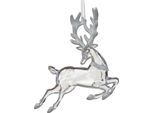 Albero Di Natale Decorazione Cervo Figurina 21Cm Plastica Chiara Trasparente