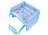 Edibazzar | Tavolino Da Viaggio Per Auto, Per Bambini Sul Seggiolino, Organizer Blu