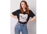 H&B T-Shirt Donna A Maniche Corte Adzew Nero S