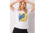 H&B T-Shirt Donna A Maniche Corte Entekele Bianco L