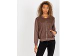 Rue Paris Felpa Donna Con Zip Igrailoena Marrone S/M
