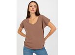 Maglietta Basic Feel Good A Maniche Corte Da Donna Paymanahi Marrone Xs