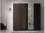 Kleiderschrank Home Affaire "Kleiderschrank Camden Mit Spiegel, 4 EinlegeböDen Und Kleiderstange", Schwarz, B:200,2Cm H:198,5Cm T:62Cm, Fsc-Zertifizierter Holzwerkstoff, Mdf, SchräNke, Kleiderschrank, Garderobe Mit 2 SchwebetüRen Und Lamellen, Bxhxt 200,2X198,5X61,6 Cm