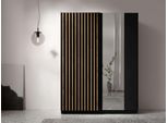 Kleiderschrank Home Affaire "Kleiderschrank Camden Mit Spiegel, 4 EinlegeböDen Und Kleiderstange", Schwarz, B:150,5Cm H:198,5Cm T:62Cm, Fsc-Zertifizierter Holzwerkstoff, Mdf, SchräNke, Kleiderschrank, Garderobe Mit 2 SchwebetüRen Und Lamellen, Bxhxt 150,5X198,5X61,6 Cm