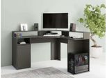 Eckschreibtisch Home Affaire "Omaha", Grau, B:139Cm H:89Cm T:139Cm, Tische, Eckschreibtisch, Gamingtisch Mit TüR, Towerfach Und Monitorablage, Breite 139 Cm