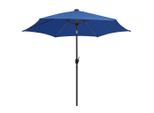Vidaxl Ombrellone Con Illuminazione A Led E Palo In Alluminio 300 Cm Azzurro