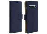 Avizar, Flip Cover Portafoglio Soft Touch Con Funzione Stand Per Galaxy S10, Blu Scuro