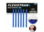 Flexistraw Cannucce Per Bere Cannucce In Silicone Con Scatola Di Immagazzinaggio Cannuccia Xxl Set Cannuccia Blu Riutilizzabile 24Cm [Set Di 6]