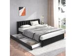 Letto Imbottito Flieks 180X200Cm Matrimoniale Con Rete A Doghe E 2 Cassetti, Letto Contenitore Letto In Legno Letto Funzionale In Velluto, Senza Materasso