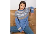 Rue Paris Maglione Classico Donna Ygelon Blu Cielo Universale