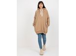 Ex Moda Felpa Lunga Donna Pellirat Beige Scuro Universale