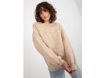 Ex Moda Felpa Da Donna Con Cappuccio Senza Chiusura Breloyde Beige Universal