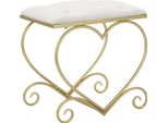Mauro Ferretti Sgabello Cuore 50X37,5X51,5 Cm Oro Crema