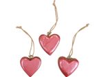 Decorazioni Pendenti Cuori In Legno Rosa Lucido 6 Cm 8 Pezzi Decorazioni, 8 Pezzi