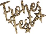 Buone Feste Decorazioni In Legno Glitterate Oro Natale Set Da 12, 12 Pezzi