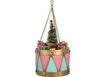 Clayre & Eef Figurina Decorativa Tamburo Ø 17X25/37 Cm Rosa Blu Metallo