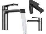 Miscelatore Per Lavabo Granitan | Bali - Grigio Gun - Design Elegante - Miscelatore Monocomando - Profilo Basso