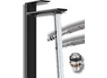 Granitan | Miscelatore Per Lavabo Cabo - Alto - Nero - Design Moderno - Pratico Kit Di Installazione