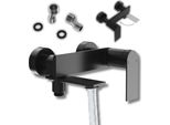 Granitan | Miscelatore Per Bagno Cabo - A Parete - Nero - Design Elegante - Rubinetto Girevole