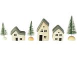 Villaggio Di Natale In Legno Skandi Decorazione Case In Miniatura Set Di 6