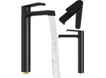 Granitan | Miscelatore Per Lavabo Bali - Alto - Nero - Design Moderno - Miscelatore Monocomando - Durevole Nel Tempo