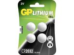 Gp A Bottone Al Litio CR2032, 3V, Confezione Blister Da 4 Pezzi