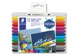 Staedtler 3190 TB12 Penne A Doppia Punta In Fibra Design Tessile Viaggio Astuccio Da 12