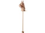 Bigjigs Toys Cavallo Di Velluto A Coste Su Bastoncino