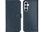 Custodia Per Samsung Galaxy A35 - Vera Pelle - Custodia Selencia Flip Flap - Blu