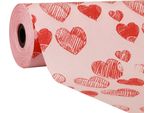 Carta Da Polsino Carta Velina Rosa Cuori 25Cm 100M Carta Da Imballaggio Carta Da Imballaggio Runner Tavolo Decorazione Floreale Matrimonio
