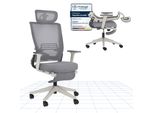 Flexispot Foldex Sedia Da Ufficio Ergonomica, Sedia Da Ufficio Pieghevole Per Piccoli Spazi Con Supporto Lombare Braccioli Regolabili In Altezza Con Poggiapiedi Grigio