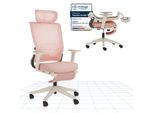 Flexispot Foldex Sedia Da Ufficio Ergonomica, Sedia Da Ufficio Pieghevole Per Piccoli Spazi Con Supporto Lombare Braccioli Regolabili In Altezza Con Poggiapiedi Rosa