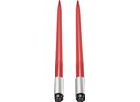 Succebuy Coppia Di Forche Per Fieno Da 39", Capacità Di Carico Di 3000 Lbs, Attacco Rapido Per Balle Quadrate, Forche Rivestite Di Rosso Da 1 3/4"" Con Dado Esagonale E Manicotto Per Caricatore Di Trattore"