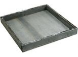 Vassoio In Legno Grigio Bianco Shabby Chic Decorativo 24,5×24,5 Cm 2 Pezzi, 2 Pezzi