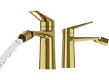 Granitan | Miscelatore Per Bidet - Oro - Ottone - Miscelatore Monocomando - Design Moderno - Igienico E Confortevole
