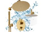 Set Doccia A Incasso Granitan | - 250 Mm - Oro Spazzolato - Design Moderno - Pura Funzionalità
