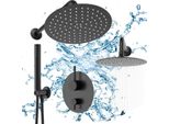 Granitan | Set Doccia A Incasso - Glami - Nero - Design Moderno - Soffione A Pioggia - Minimalista