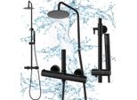 Granitan | Set Doccia Termostatato - Glami - Nero Opaco - Design Moderno - Funzione Di Sicurezza