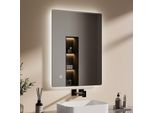 Emke Led Specchio Da Bagno 80X60Cm Specchio Da Bagno Con Illuminazione Luce Bianca Fredda Specchio Da Bagno Specchio Da Parete Con Interruttore A Sfioramento + Antiappannamento