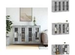 Vidaxl Armadi A Muro 2 Pezzi. Materiale A Base Di Legno Grigio Cemento - Credenze