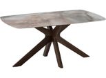 Gemini - Tavolo Fisso (180 X 90 X 76 Cm) In Vetroceramica Noce