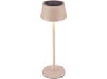 Briloner Awia Lampada Da Tavolo Led Senza Fili IP44, Dimmerabile, Touch, Cct, Batteria Ricaricabile, Solare, Beige, Ø11,5 X 32 Cm