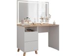 Vicco Tavolo Da Toeletta Karen, 110 Cm Con Specchio A Led, Bianco/Artisan
