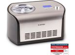 Klarstein Snowberry & Choc - Eismaschine, Speiseeismaschine, Eisbereiter, 135 Watt, 1,2 Liter Fassungsvermögen, Kühlhaltefunktion, Timer, Zubereitungszeit: 30-40 min, silber