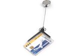 Durable Portabadge De Luxe Con Chiocciola Yo-Yo Cromata Per 1 Tessera, 10 Pezzi, Grigio, 830758