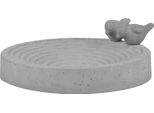 Esschert Design | Vasca Per Uccelli - Cemento - Grigio - Resistente Alle Intemperie - Stabile - Con Uccelli Decorativi