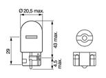 Bosch W21W Lampada Pure Light 12V 21W W3X16D (2 Pezzi)