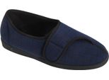 Comfylux Pantofole Paul Da Uomo / Pantofole Con Chiusura A Velcro, A Scacchi DF815 (44 Eu) (Blu Navy)